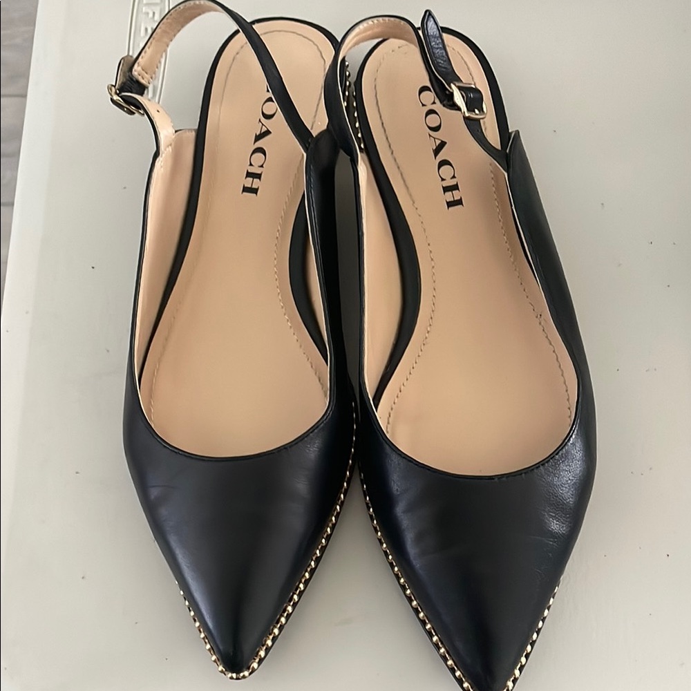 Coach Black Heels with Studded Detail